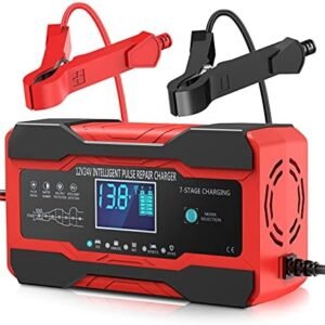 YONHAN Battery Charger 10-Amp 12V and 24V Fully-Automatic Smart Car Battery Charger,