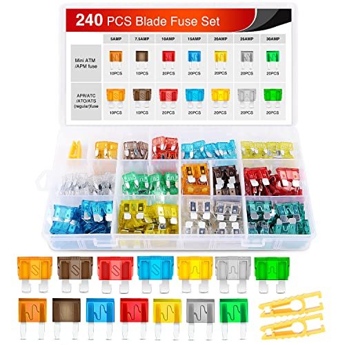 Nilight – 50018R 240pcs Standard and Mini Blade Fuses Set,
